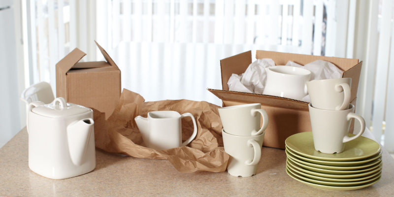 Packaging of Dishes During Relocation